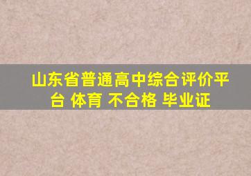 山东省普通高中综合评价平台 体育 不合格 毕业证